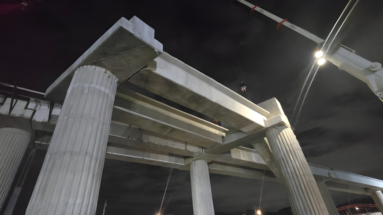 Opret coloca las primeras vigas para futura línea del Metro en dirección a la prolongación 27 de Febrero Opret coloca las primeras vigas para futura línea del Metro en dirección a la prolongación 27 de Febrero