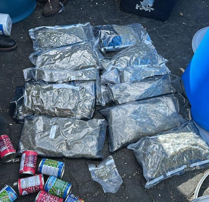 Ocupan 12 paquetes más de presunta marihuana camuflada en tanque de comida