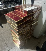 PN ocupa 16,400 cigarrillos de contrabando, una pistola y un vehículo en SDO